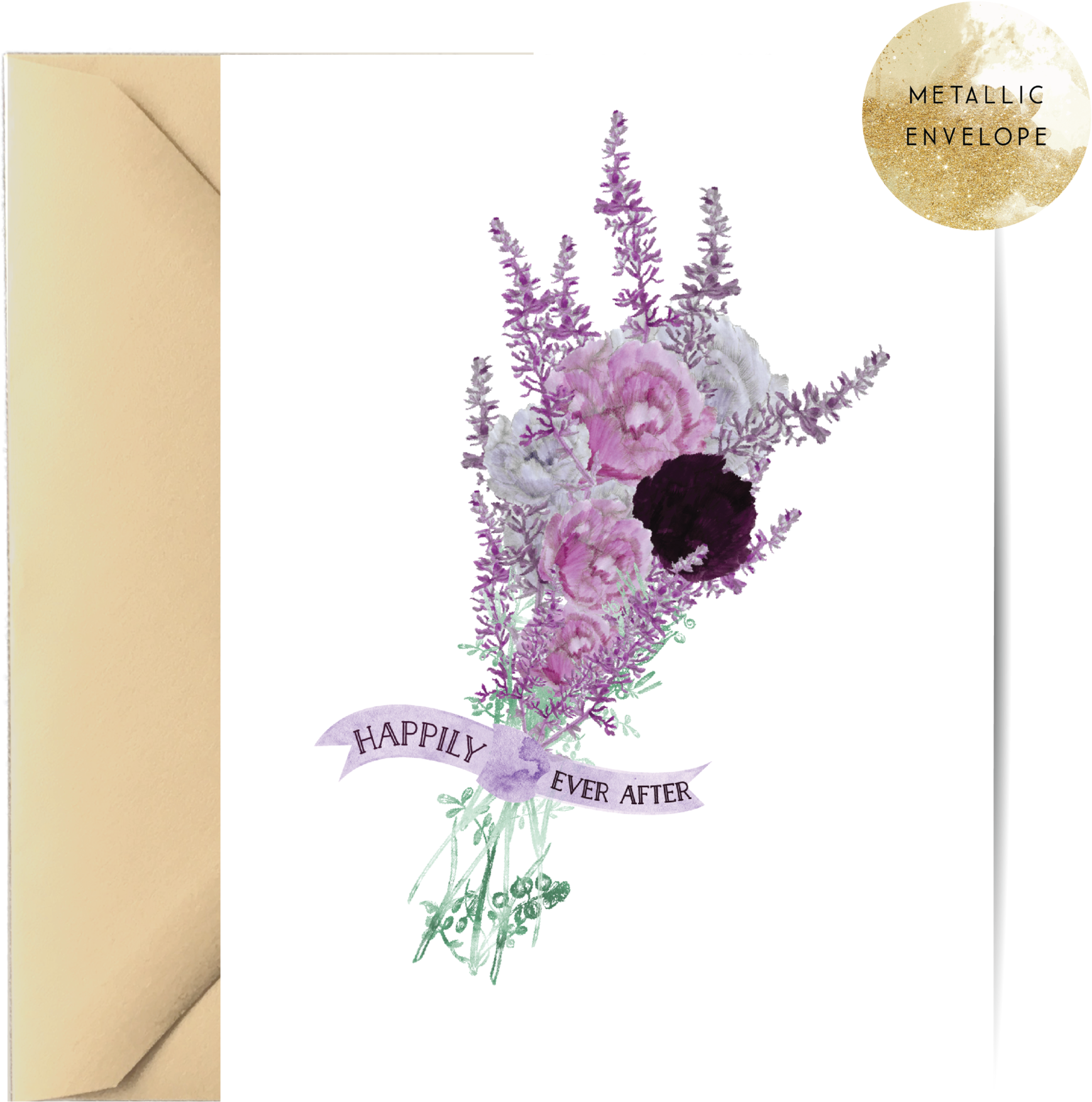 Purple Bouquet Wedding Card - Purple Bouquet Wedding Card - Free Transparent PNG Clipart Images Download. - Wedding Transparent PNG Free Download