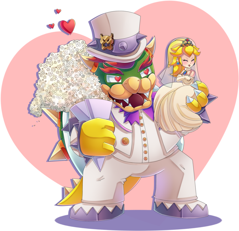 Bowser And Peach Wedding Day [speedpaint] By Cuteytcat - Princess Peach And Bowser Wedding - Free Transparent PNG Clipart Images Download. - Wedding Transparent PNG Free Download