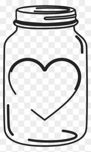 Mason Jar Stamp With Heart - Mason Jar With Heart - Free Transparent PNG Clipart Images Download. - Wedding Transparent PNG Free Download