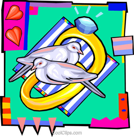 Wedding Rings And Doves Royalty Free Vector Clip Art - Clip Art - Free Transparent PNG Clipart Images Download. - Wedding Transparent PNG Free Download