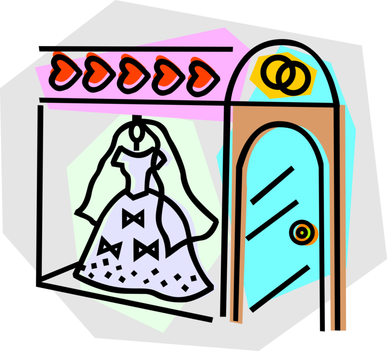 Wedding Dress Hanging In A Store Royalty Free Vector - Wedding Dress Hanging In A Store Royalty Free Vector - Free Transparent PNG Clipart Images Download. - Wedding Transparent PNG Free Download