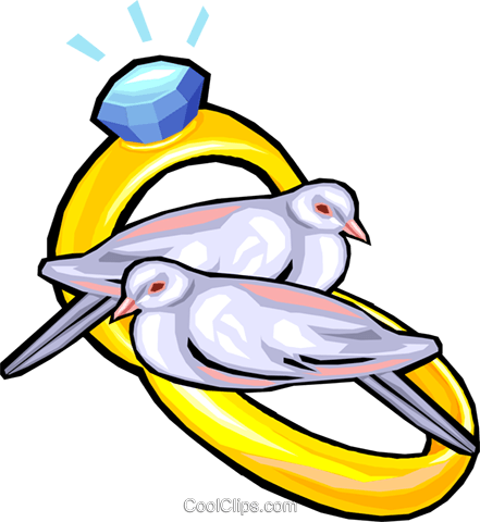 Wedding Rings And Doves Royalty Free Vector Clip Art - Wedding Rings Clip Art - Free Transparent PNG Clipart Images Download. - Wedding Transparent PNG Free Download