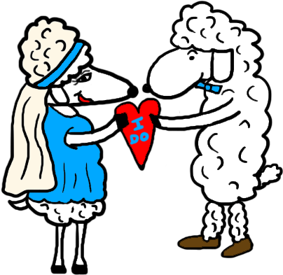 Sheep Clipart Wedding - Hd Bride And Groom Clipart Png Transparent PNG - 450x470 - Free Download on - Wedding Transparent PNG Free Download