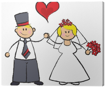 Cartoon Illustration Of A Wedding Couple In Fair Skin - Just Married Cartoon Transparent PNG - 400x400 - Free Download on - Wedding Transparent PNG Free Download