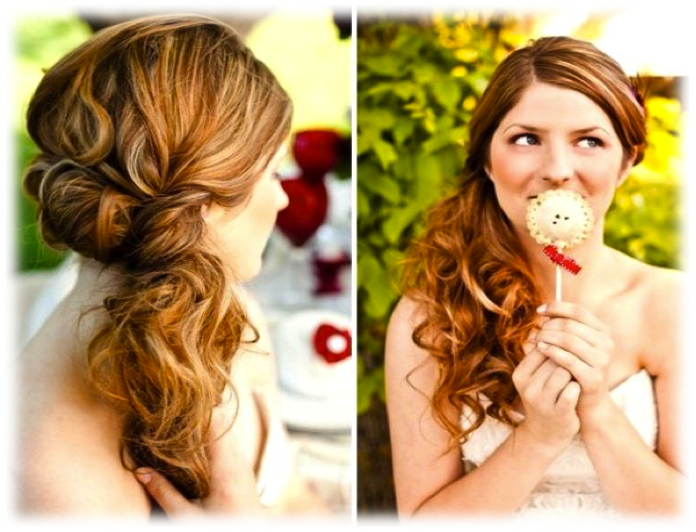 Hairstyle For College Girls - Wedding Hairstyles Off To The Side Transparent PNG - 696x532 - Free Download on - Wedding Transparent PNG Free Download