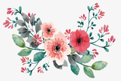 Wedding Invitation Flower Watercolor Painting Clip - Flower And Vine Painting, HD Png Download - Wedding Transparent PNG Free Download