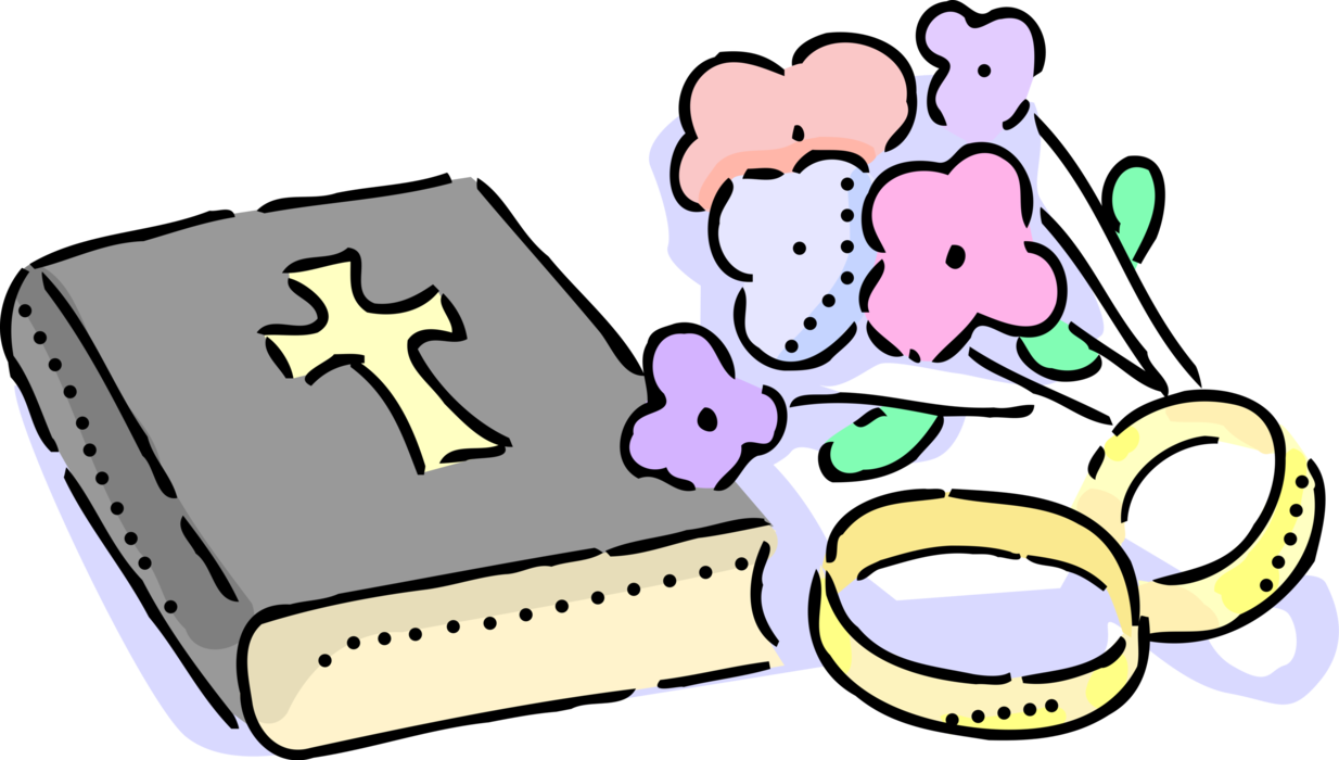 Vector Illustration Of Wedding Ring Bands With Christian - Bible Clipart Wedding - Free Transparent PNG Clipart Images Download. - Wedding Transparent PNG Free Download