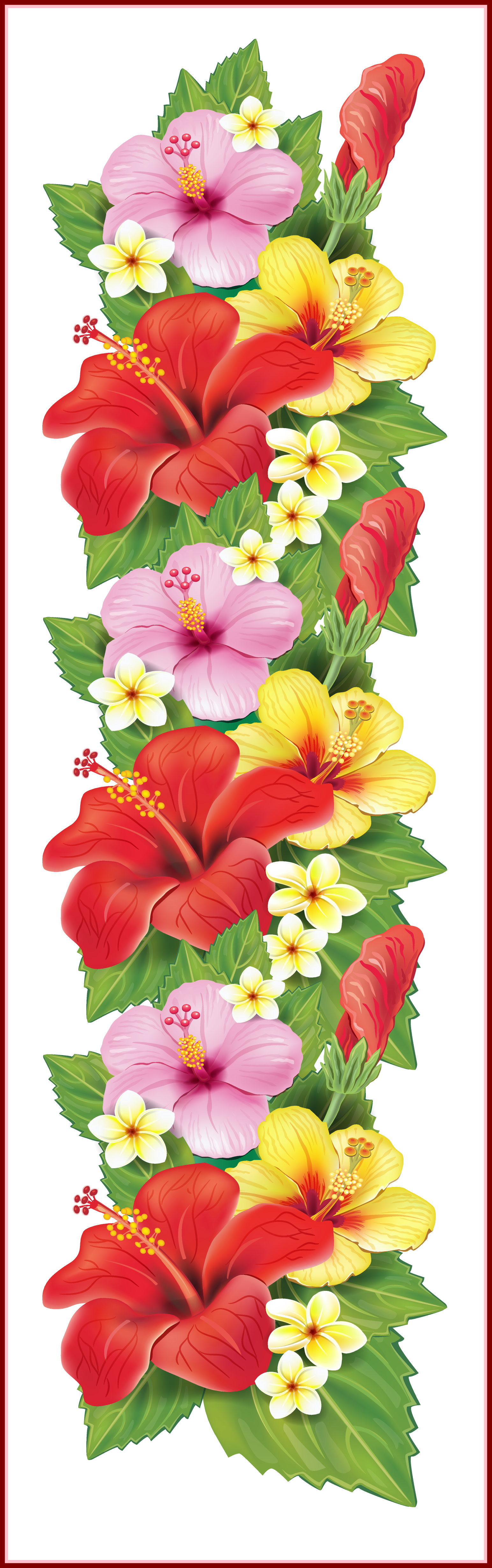 Fascinating Watercolor Floral Png Wedding Bouquet Stunning - Hawaiian Red Frame Png Transparent PNG - 1544x4922 - Free Download on - Wedding Transparent PNG Free Download