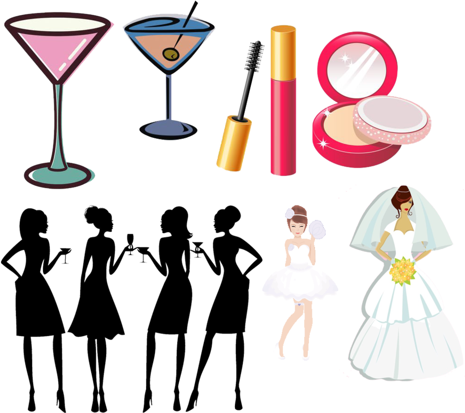 Bachelorette And Wedding Items Clipart By Darkadathea - Ladies Night Out Clipart - Free Transparent PNG Clipart Images Download. - Wedding Transparent PNG Free Download