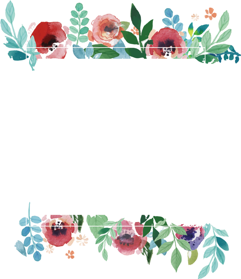 Picture Flower Frame Wedding Watercolor Invitation - Watercolor Flower Border Vector Transparent PNG - 800x956 - Free Download on - Wedding Transparent PNG Free Download