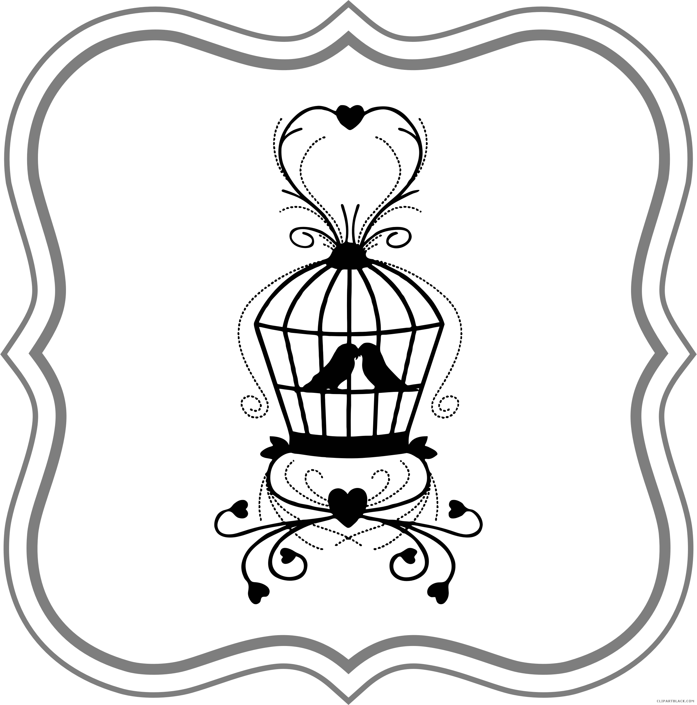 Birdcage Animal Free Black White Clipart Images Clipartblack - Wedding Gift Money Poem Transparent PNG - 2314x2342 - Free Download on - Wedding Transparent PNG Free Download