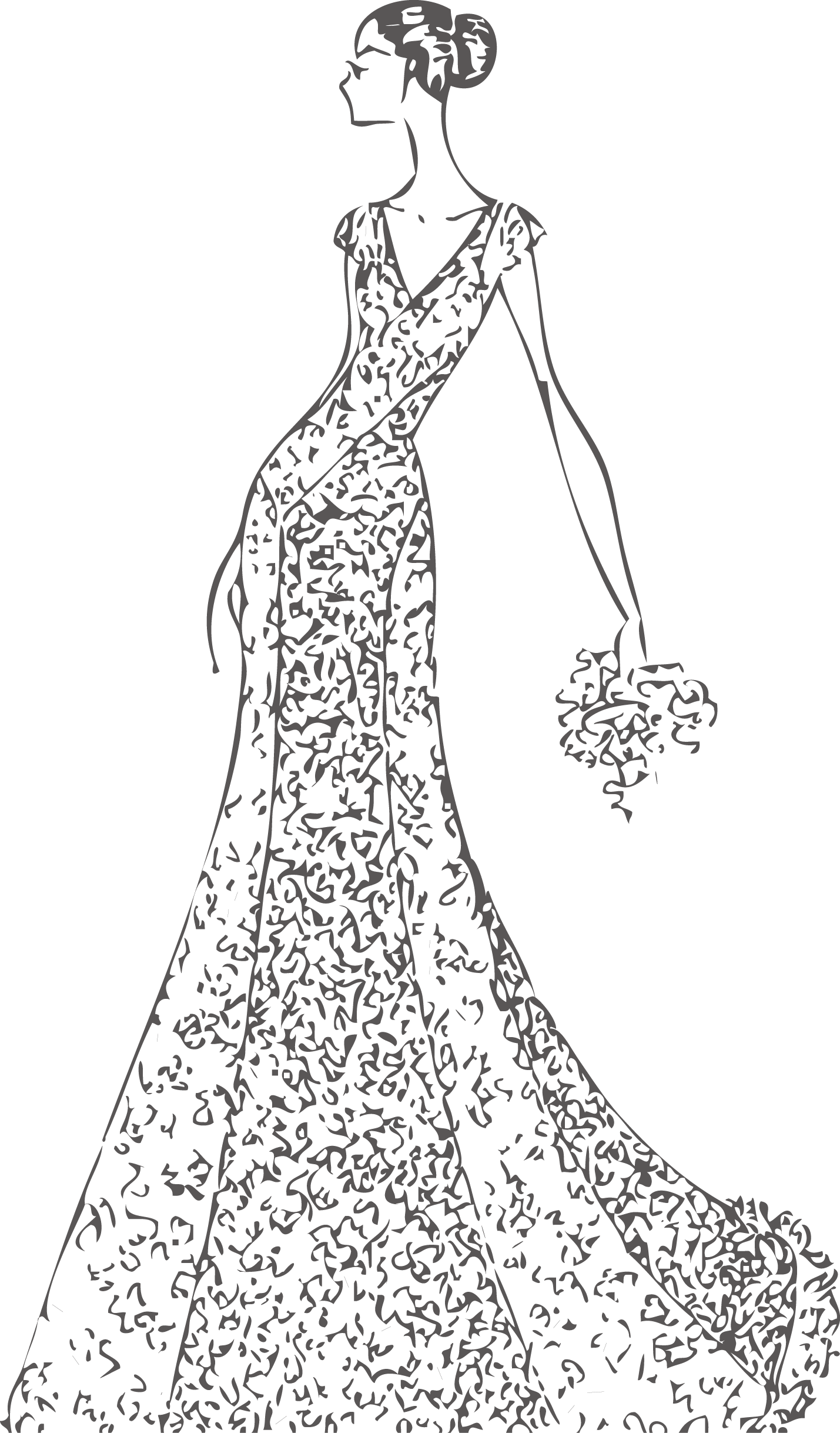 Clip Free Library Contemporary Western Wedding Dress - Gowns And Dresses Sketches Transparent PNG - 1429x2436 - Free Download on - Wedding Transparent PNG Free Download