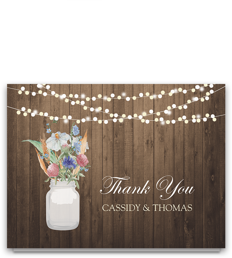 Rustic Mason Jar Wildflower Floral Thank You Cards - Thank You Cards 40 Floral Thank You Notes For Your Transparent PNG - 900x900 - Free Download on - Wedding Transparent PNG Free Download