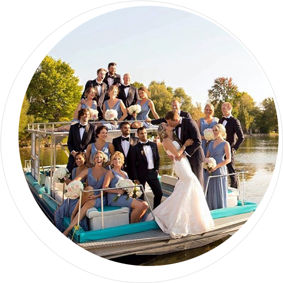 Photo Of Wedding Party On Fern Boat - Wedding Reception Transparent PNG - 587x639 - Free Download on - Wedding Transparent PNG Free Download