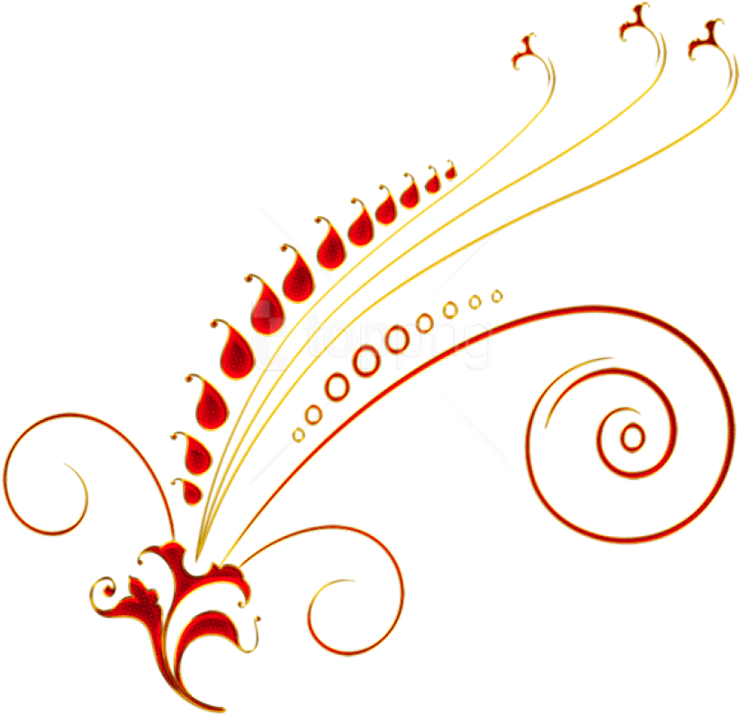 Free Png Download Red And Gold Floral Ornament Clipart - Floral Wedding Ornament Png Transparent PNG - 850x841 - Free Download on - Wedding Transparent PNG Free Download