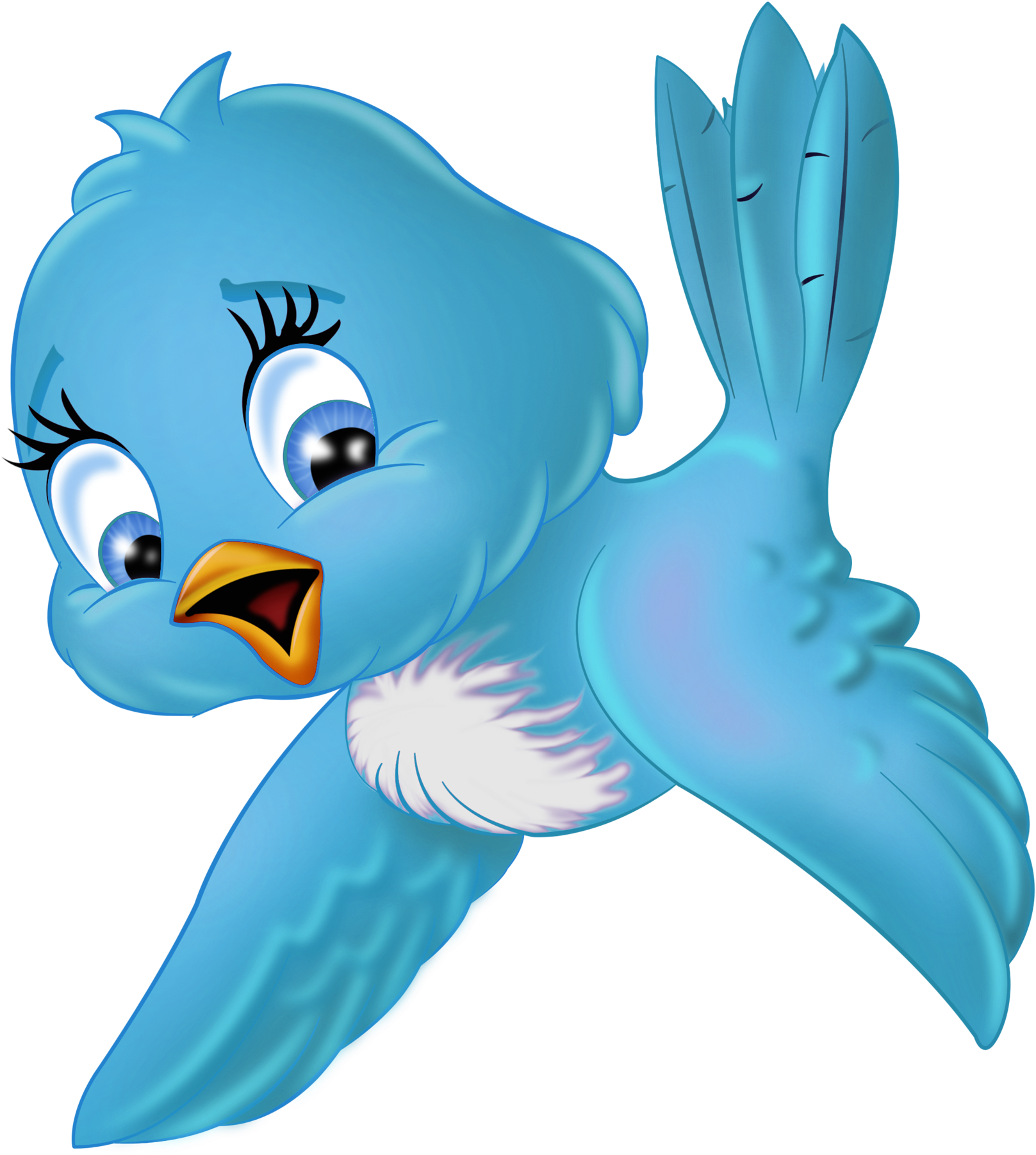 Blue Bird Clipart Large Png Cartoon 122 Lady A Little - Bird Cartoon Png - Free Transparent PNG Clipart Images Download. - Winter Transparent PNG Free Download
