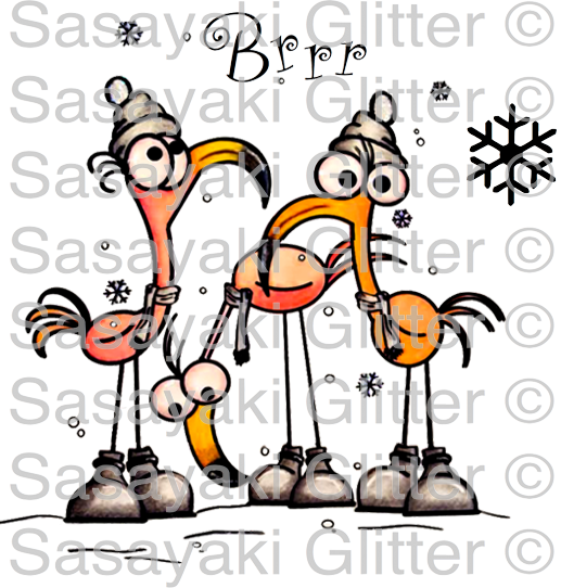 Winter Flamingos Set 1 Rubber Stamp Set [00-860p7] - Rubber Stamp - Free Transparent PNG Clipart Images Download. - Winter Transparent PNG Free Download