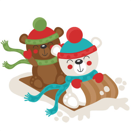 Christmas Polar Bear Sledding Svg Scrapbook Cut File - Winter Polar Bear Clipart - Free Transparent PNG Clipart Images Download. - Winter Transparent PNG Free Download