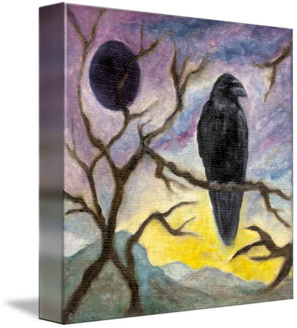 "winter Moon Raven" By F - F. T. Mckinstry Transparent PNG - 589x650 - Free Download on - Winter Transparent PNG Free Download