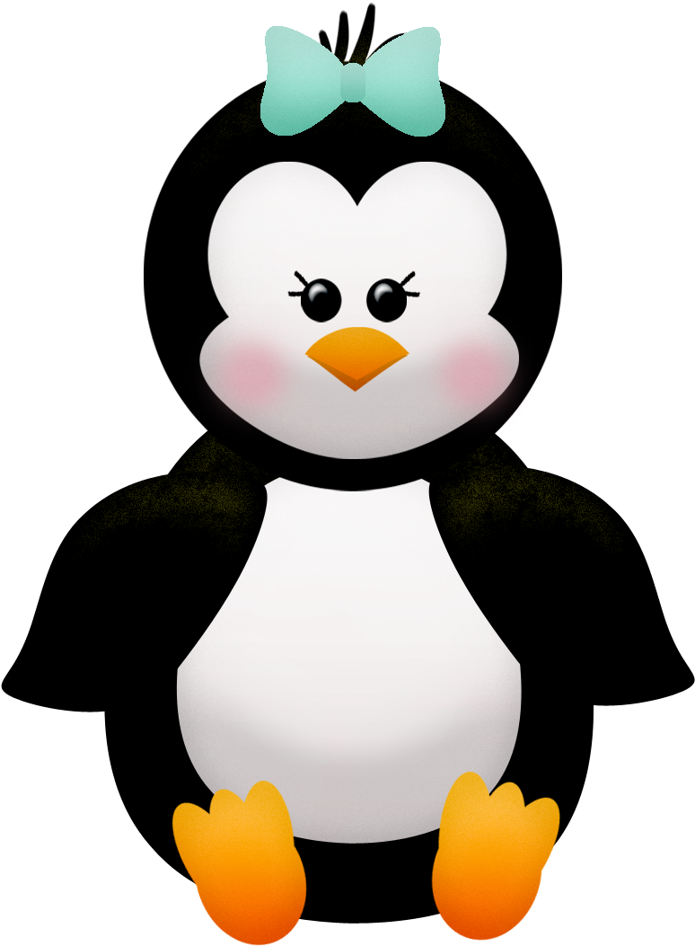 Penguins And Flowers Of The Winter Clip Art - Imagenes De Pinguinos Animados - Free Transparent PNG Clipart Images Download. - Winter Transparent PNG Free Download