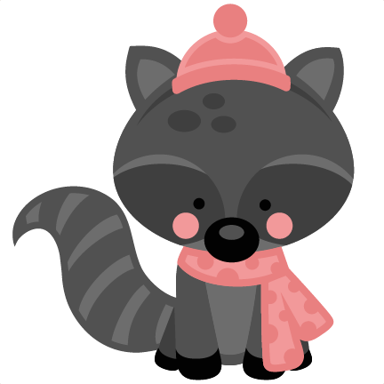 Girl Winter Raccoon Svg Scrapbook Cut File Cute Clipart - Cute Winter Animal Clipart - Free Transparent PNG Clipart Images Download. - Winter Transparent PNG Free Download