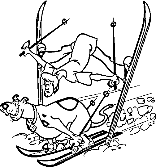 Scooby Doo And Shaggy Are Scared Coloring Page - Winter Skiing Coloring Pages Transparent PNG - 503x566 - Free Download on - Winter Transparent PNG Free Download