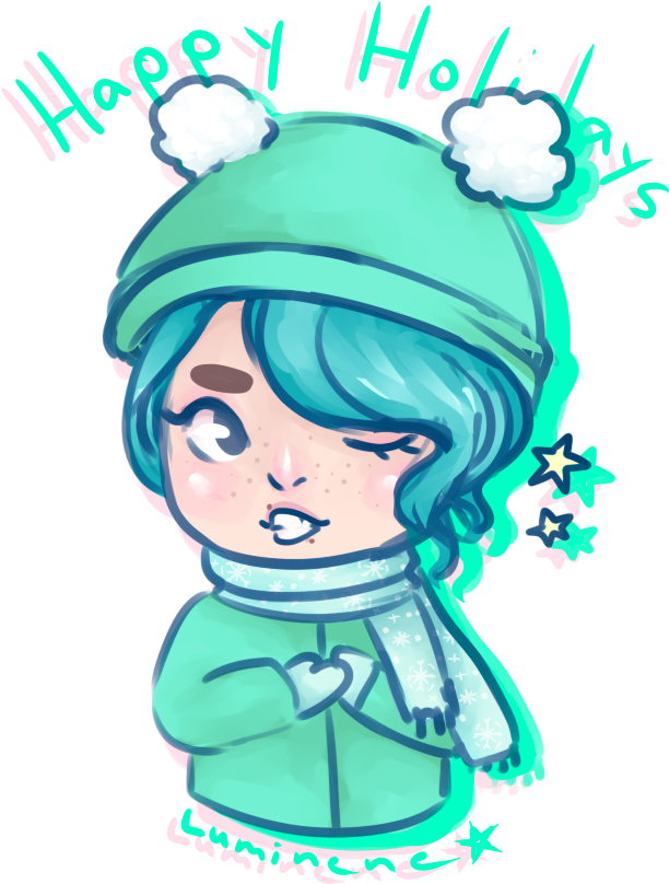 Wishing Y'all Happy Winter Festivities By Luminene - Cartoon - Free Transparent PNG Clipart Images Download. - Winter Transparent PNG Free Download
