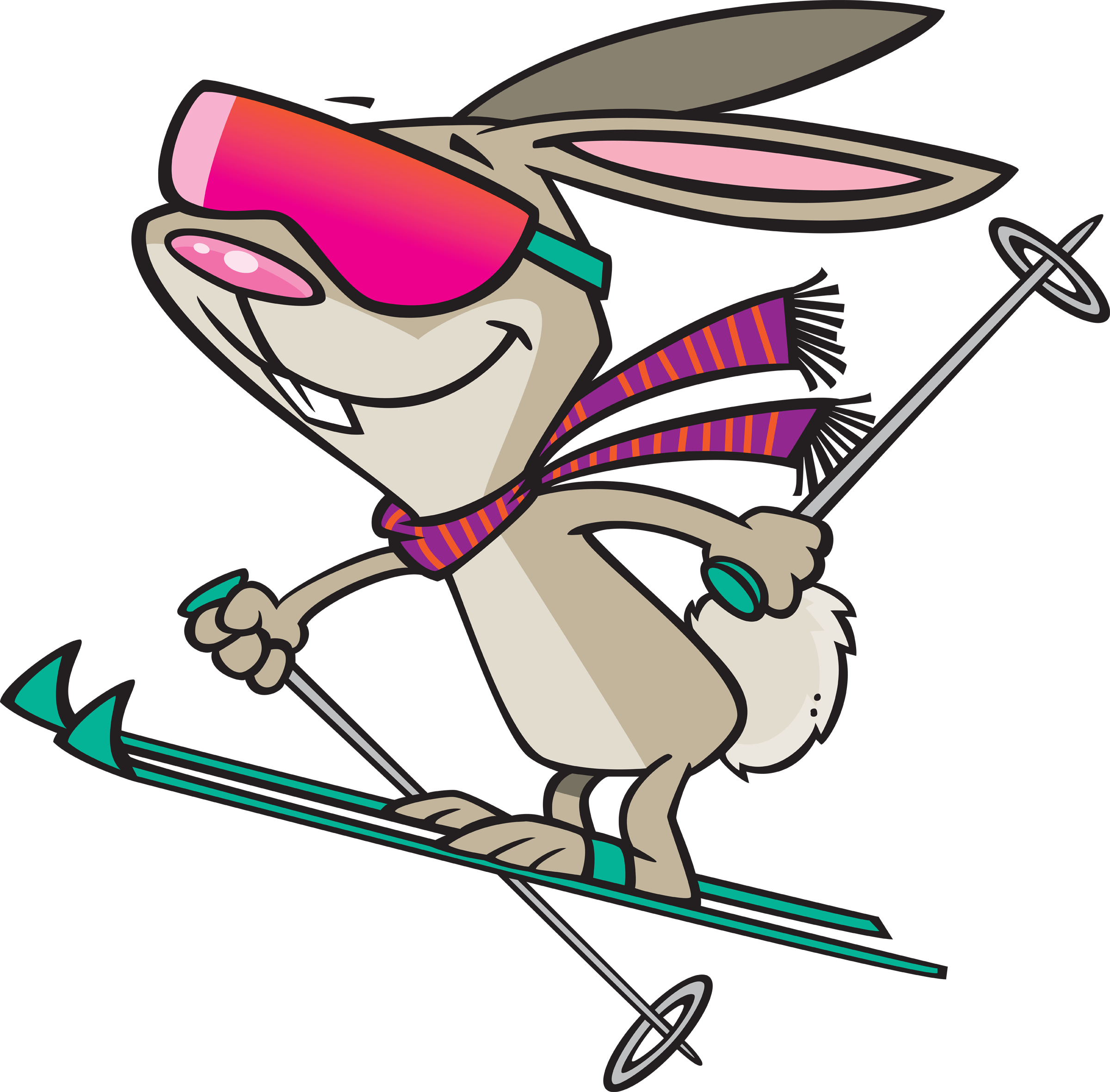 I Love Watching Sports, Particularly Winter Sports, - Skiing Cartoon - Free Transparent PNG Clipart Images Download. - Winter Transparent PNG Free Download