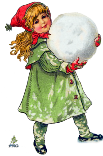 Winter Girl Vintage Clipart - Scandinavian Christmas Pendant - God Jul And No Lutefisk! - Free Transparent PNG Clipart Images Download. - Winter Transparent PNG Free Download