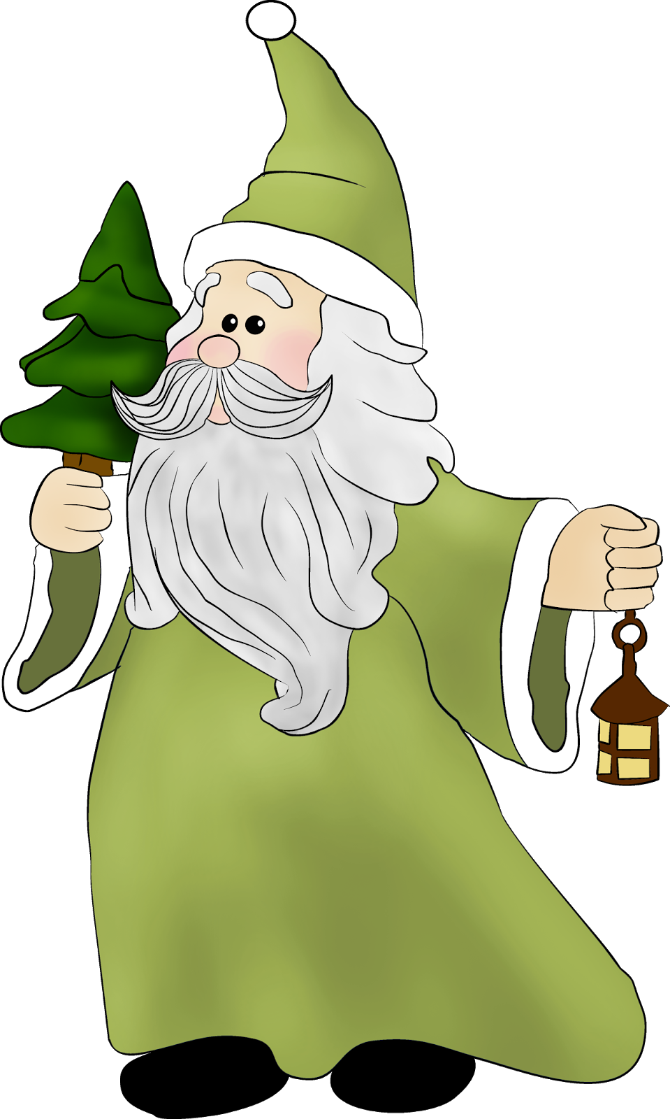 Christmas Santa In Green - Santa Claus - Free Transparent PNG Clipart Images Download. - Winter Transparent PNG Free Download