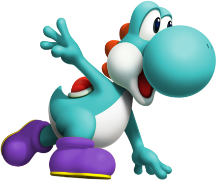 Yoshi Wallpaper Titled Cyan Yoshi - Mario And Sonic At The Olympic Winter Games Yoshi - Free Transparent PNG Clipart Images Download. - Winter Transparent PNG Free Download