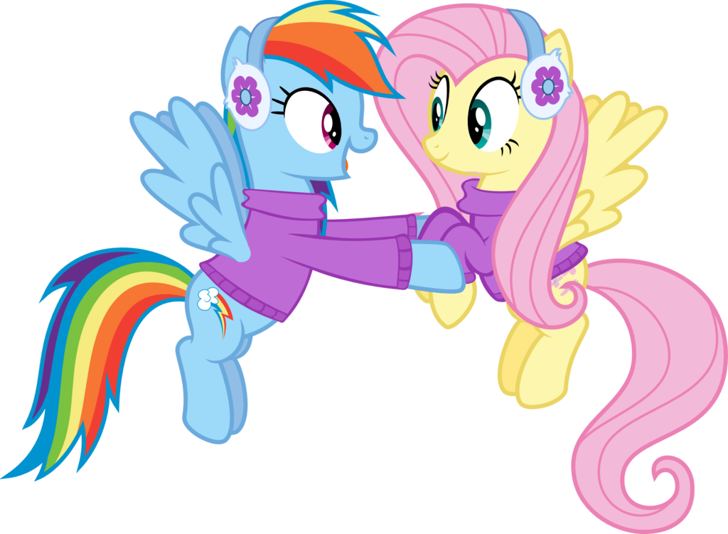 Dashie And Fluttershy Winter Buddies By Megarainbowdash2000 - My Little Pony - Free Transparent PNG Clipart Images Download. - Winter Transparent PNG Free Download