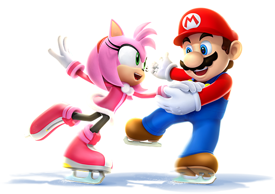 Mario & Sonic At The Olympic Games Mario & Sonic At - Mario And Amy Rose - Free Transparent PNG Clipart Images Download. - Winter Transparent PNG Free Download