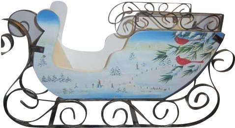 Hand Painted Wood And Metal Sleigh With Winter Scenes - Dragon Boat - Free Transparent PNG Clipart Images Download. - Winter Transparent PNG Free Download