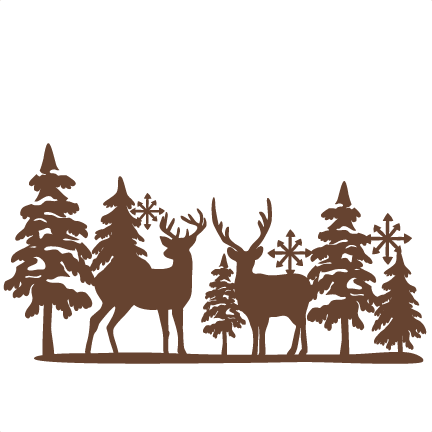 Winter Reindeer Svg Scrapbook Cut File Cute Clipart - Winter Scene Silhouette - Free Transparent PNG Clipart Images Download. - Winter Transparent PNG Free Download