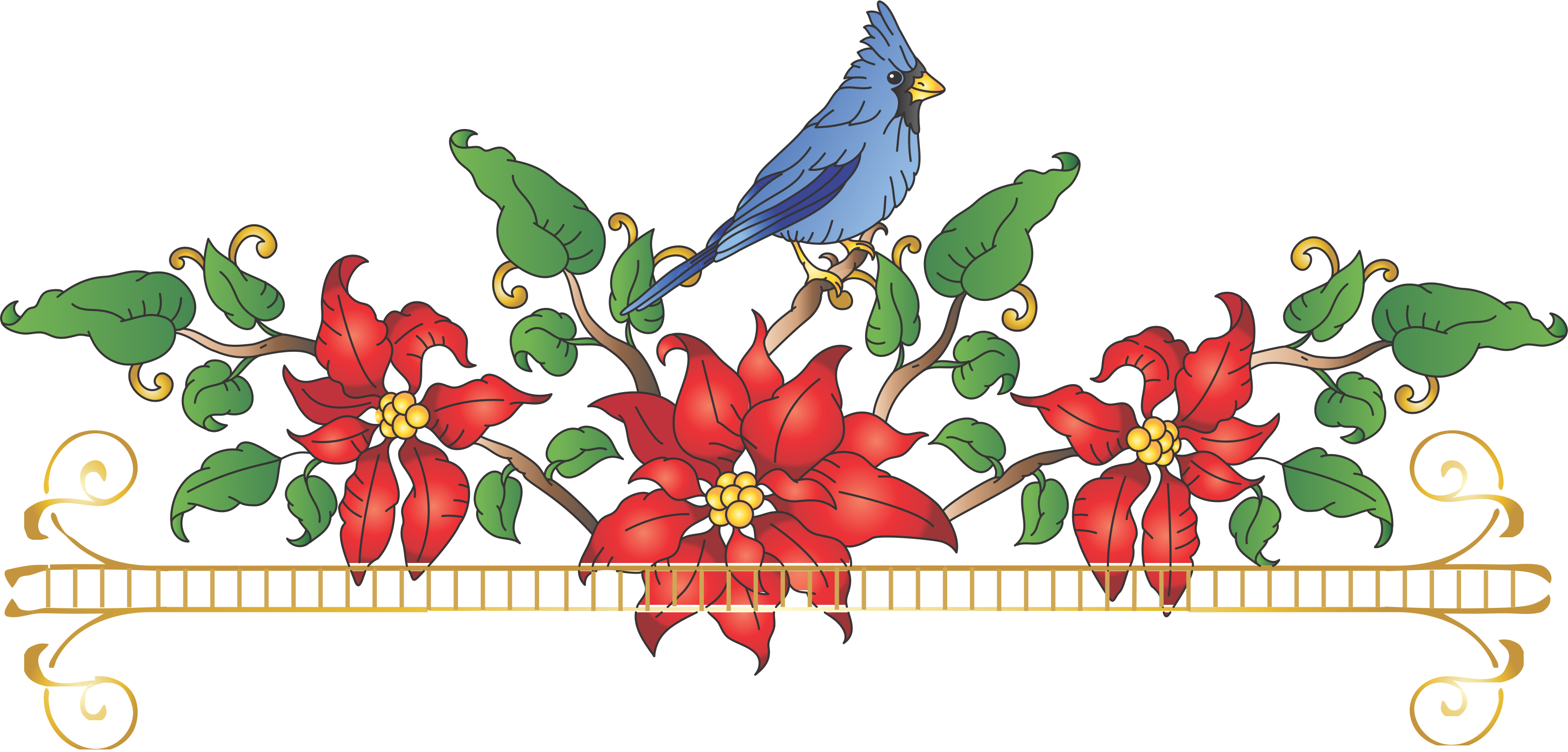 Winter Birds And Poinsettias Is A Downloadable Machine - Winter Birds And Poinsettias Is A Downloadable Machine - Free Transparent PNG Clipart Images Download. - Winter Transparent PNG Free Download