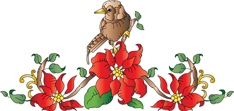 Winter Birds And Poinsettias Is A Downloadable Machine - Winter - Free Transparent PNG Clipart Images Download. - Winter Transparent PNG Free Download