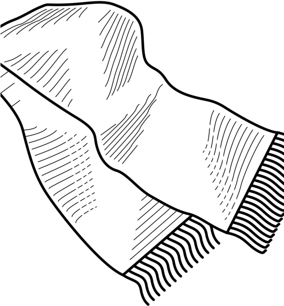 Scarf Clipart Scarf Winter Clothing Drawing Black And - Scarf Drawing Png - Free Transparent PNG Clipart Images Download. - Winter Transparent PNG Free Download