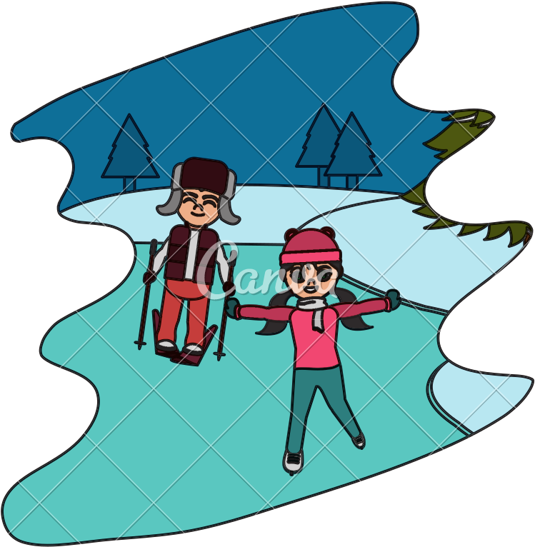 Color Children Play In The Ice And Winter Weather - Ice - Free Transparent PNG Clipart Images Download. - Winter Transparent PNG Free Download