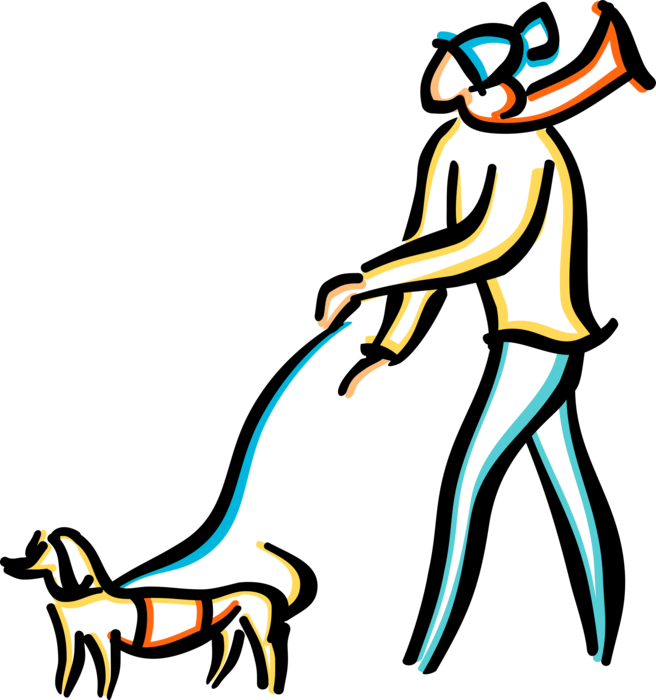 Vector Illustration Of Dog Owner Walks Family Pet Dog - Homem E Cachorro Png - Free Transparent PNG Clipart Images Download. - Winter Transparent PNG Free Download