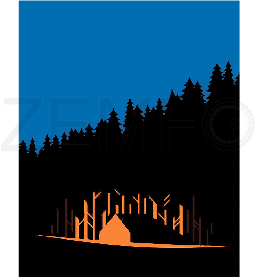 Peaceful Cabin In The Woods - Minimalist Winter Illustrator - Free Transparent PNG Clipart Images Download. - Winter Transparent PNG Free Download