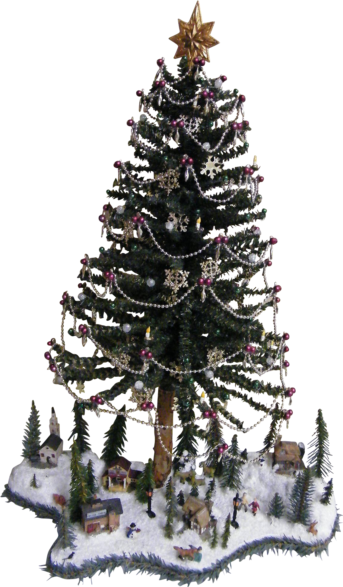 Christmas Tree With Christmas Village At Base Of Tree - Christmas Tree Transparent PNG - 1945x1945 - Free Download on - Winter Transparent PNG Free Download