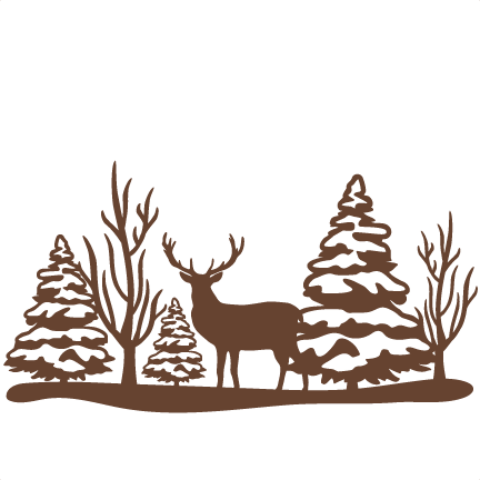 Reindeer Winter Scene Svg Scrapbook Cut File Cute Clipart - Winter Silhouette Png - Free Transparent PNG Clipart Images Download. - Winter Transparent PNG Free Download
