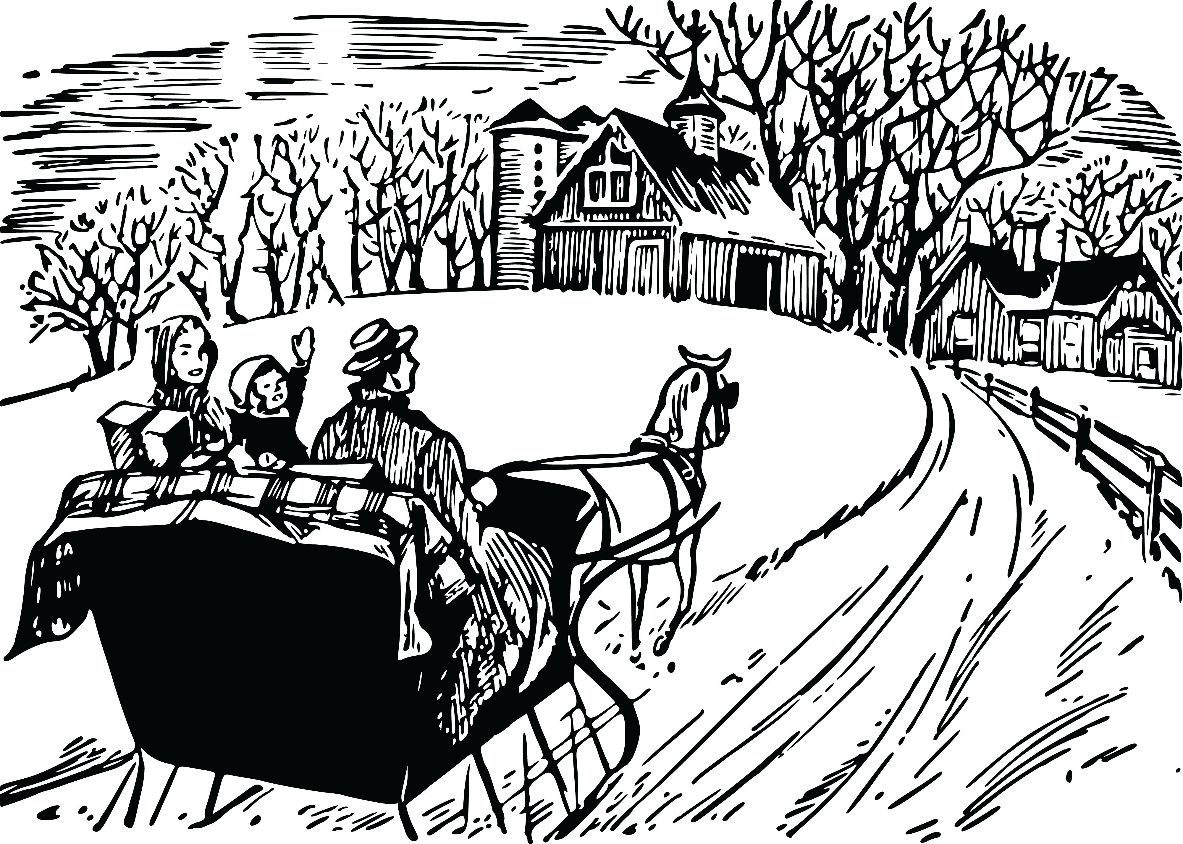 Free Clipart Of A Winter Sleigh Ride - Sleigh Ride Clipart - Free Transparent PNG Clipart Images Download. - Winter Transparent PNG Free Download