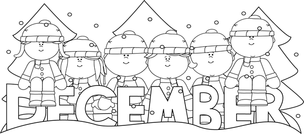 Month Season Winter Clipart - December Clip Art Black And White - Free Transparent PNG Clipart Images Download. - Winter Transparent PNG Free Download