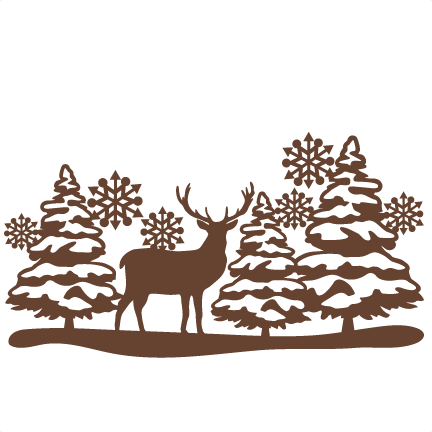 Reindeer Winter Scene Svg Scrapbook Cut File Cute Clipart - Christmas Scene Stencil - Free Transparent PNG Clipart Images Download. - Winter Transparent PNG Free Download