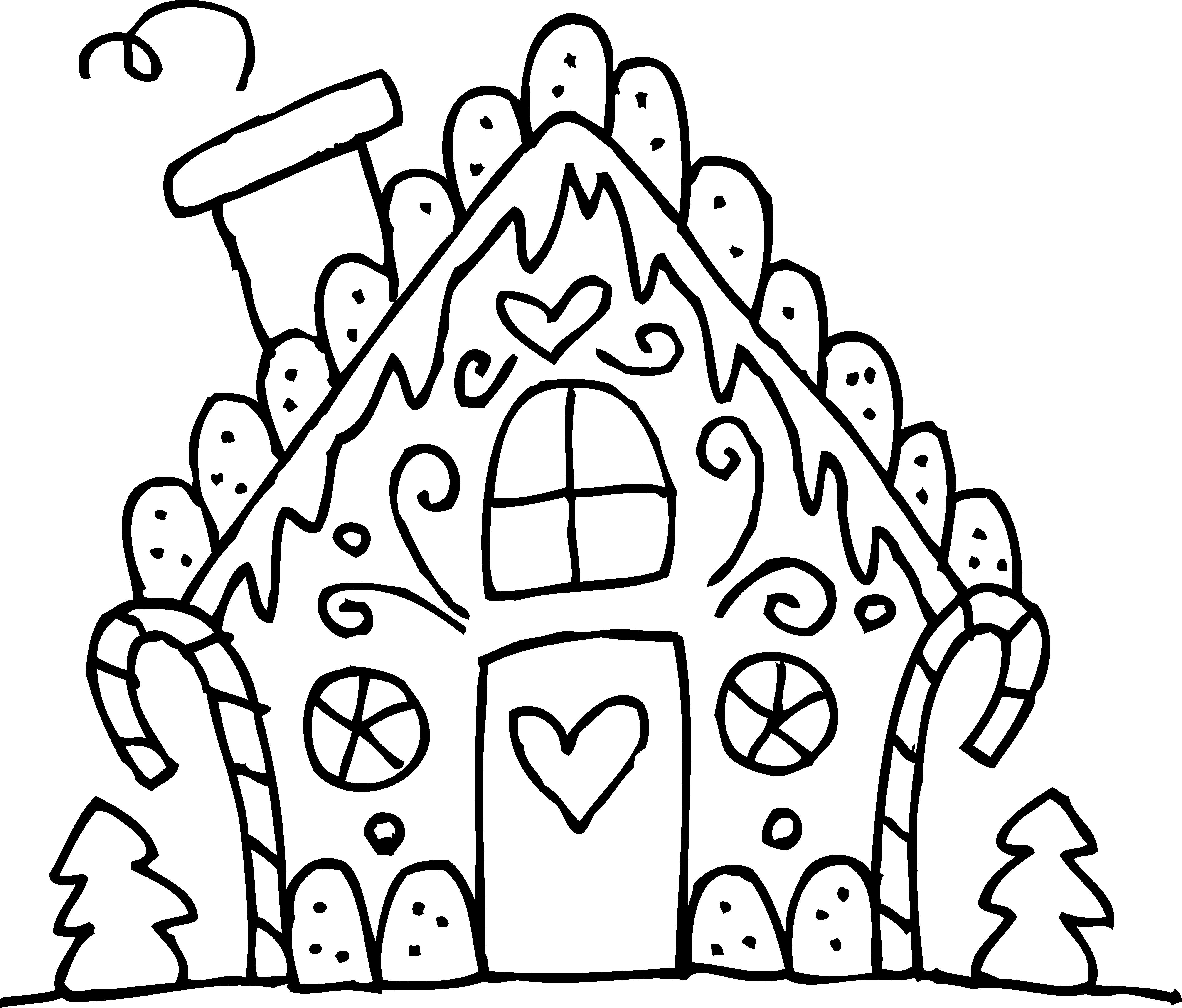 Cute Winter House Clipart - Christmas Coloring Pages Gingerbread House - Free Transparent PNG Clipart Images Download. - Winter Transparent PNG Free Download