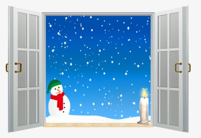 Winter Window, Window, Snow, Shutters, Snowman, Winter, HD Png Download - Winter Transparent PNG Free Download